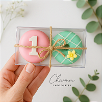 Caixinha com 2 Mini Cake Donuts Personalizados | Festa Infantil Charmm