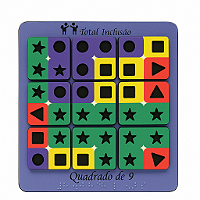 Quadrado de 9 – Quebra-Cabeça Pedagógico Inclusivo em MDF