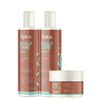 Trio Shampoo, Condicionador e Máscara Scalp Care 300ml – Apice | Frescor e Nutrição para Todos os Dias