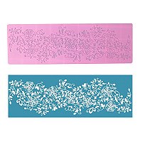 Molde Tapete Silicone Renda De Açucar Bolos Flor Folha R57