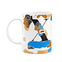 Caneca do Pai - Inicial do nome letra X - Bg-blue