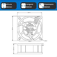 Ventola Di Raffreddamento Per FANUC NMB-MAT 1608KL-05W-B39, 24V 0.08A, 40x40x20mm, Connettore 3 Pin, Nuova