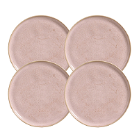 Jogo De Pratos Raso Jantar Refeição 27,5cm Kit 4 Peças Bio Litchi Rosa Cerâmica Porto Brasil