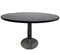Mesa de Reunião Redonda Tampo 25mm Novo Diâmetro 1,10m Base em Aço Cinza Usada