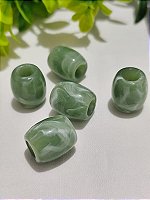 Conta Resina Verde Mesclado 18mm, com furo 7mm (4un)