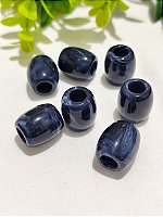 Conta Resina Azul Mesclado 18mm, com furo 7mm (4un)