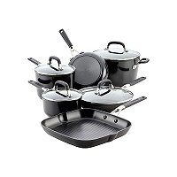 Conjunto de Panelas Kitchenaid 84800 Antiaderente Triplo - 10 Peças Indução Preto Onix