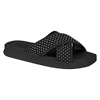 Sandalia Papete Flat Feminina com Strass Brilho MOLECA