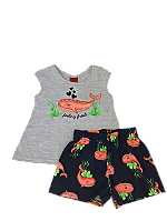 Conjunto Infantil Menina Feeling Fresh Cinza - Kyly