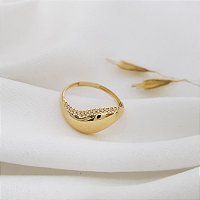 Anel Bold Ouro 18k Zircônia