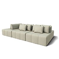 Sofá Modulado Ilha Santorini 3,60m em Linho Neve Off White - Home Mobily