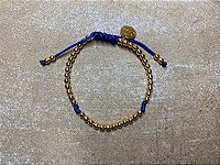 Pulseira Basic Dourada Azul-marinho com Nós