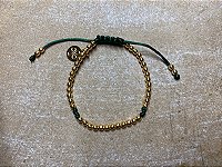 Pulseira Basic Dourada Verde com Nós