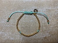 Pulseira Basic Dourada Turquesa com Nós