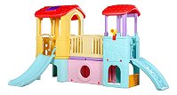 Playground 3x1 Escorregador Túnel Casinha Infantil Colorido Gigante