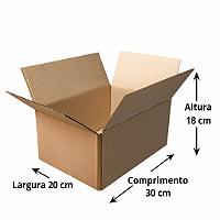 CAIXA DE PAPELÃO DUPLO 30 X 20 X 18- CAIXA Nº 01 DUPLA