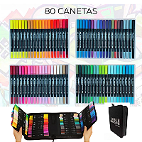 Caneta Brush 80 Cores Ponta Dupla Bobbie Goods