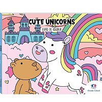 Cute Unicorns - Livro De Colorir
