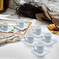 Jogo De Xícaras Para Chá E Café Em Porcelana Alice 12 Peças - Casa Leora -  Casa e Decoração