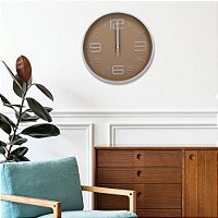 Relógio De Parede Redondo Moderno Luca Cinza e Branco 30cm - Casa