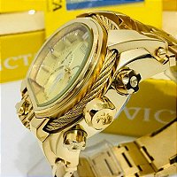 Relógio Masculino Invicta Zeus Magnum Dourado fundo Branco