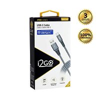 Cabo USB-C + USB-C com adaptador USB-A I2GO 2m 3A Nylon Trançado Chumbo -  I2GO PRO