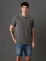Polo Masculina Logo Monograma Calvin Klein Jeans Chumbo
