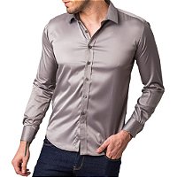 Camisa Social Masculina Slim Fit Azul Marinho Manga Longa Zune