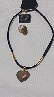 Conjunto Feminino, Pedra, Unakita, Colar, Anel e Brinco HM107