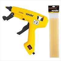 Pistola de cola quente 100 W PCV 0018 com 6 bastões de 12 mm - Vonder