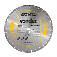 Disco diamantado 450 mm para asfalto e concreto segmentado DCV 4500 Vonder