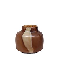 vaso em vidro NIGER caramel rajado off 22 alt x 25 diam fvp275