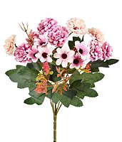 BUQUE MISTO CRISANTEMO E MARGARIDA 30CM X5 ROSA MALVA 130545