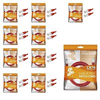 Kit 10 Cabo De Rede Patch Cord Cat6 Ftp Blindado 2M Vermelho