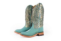 Bota Feminina Goyazes Exótica Couro de Arraia Turquesa