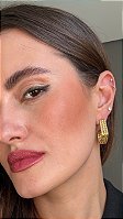 Brinco Argola Trabalhada Aço Dourado