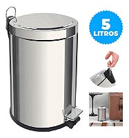 Lixeira Pedal Inox Banheiro Cozinha 5l Tramontina Polida