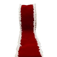FITA ARAMADA VELUDO VERMELHO C/Borda Branca - 9,14x6,3cm