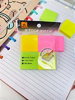 Kit 4 Blocos Adesivos 3,8×3,8 cm - 400 Folhas Pastel ou Neon | Lembretes, Estudos e Organização
