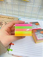 Bloco Adesivo Neon 50×50 mm 400 Fls | 5 Cores Vibrantes | Anotações, Estudos e Organização