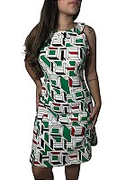 Vestido Curto Estampado Geométrico Tam M