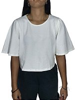 Blusa Cropped Canelada Off White Rovitex – Estilo e Conforto Atemporal