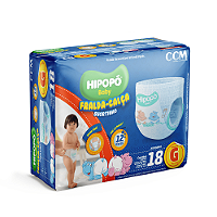 Fralda-Calça Shortinho Hipopó Baby Jumbinho G Com 18 Unidades