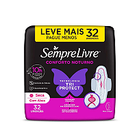 Absorvente Sempre Livre Adapt Plus Noite Dia Seca Com Abas 32 Unidades