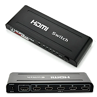 Switch Hdmi 5x1 Ativo Profissional 4k Com Fonte C/ Remoto