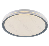 PLAFON SINDORA DCX02364 Φ28x6,5CM METAL BRANCO E ACRILICO CINZA 36W MULTITEMPERATURA