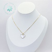 Colar Semijoia Coração Estilo Madrepérola 45cm (dourado)
