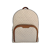 Mochila Grande De Baunilha Michael Kors Com Design De Tecido Com Monograma