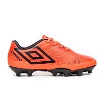 Chuteira Umbro Campo Orbit Infantil Coral, Vermelho e Preto