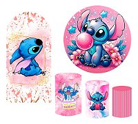 Kit Casado Painel Redondo + 3 Cilindros + Romano Tema Stitch